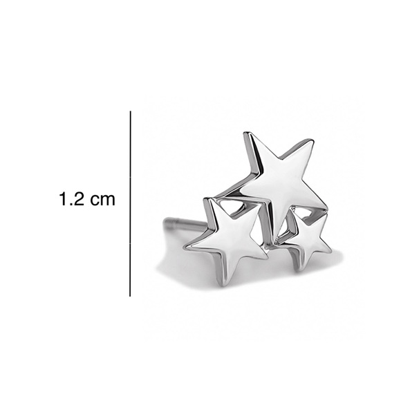 2/$20!  Silver Star Cluster Stud Earrings - Picture 4 of 6